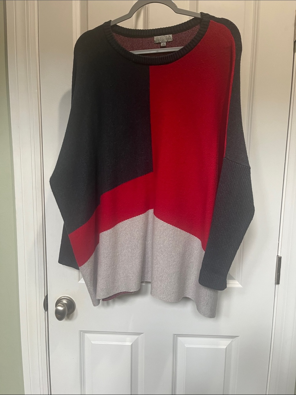 Colorblock Red and Gray Women's Sweater